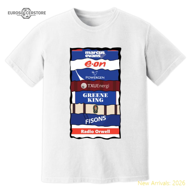 Ipswich Sponsor History T-Shirt (White)-Football Jersey Hub