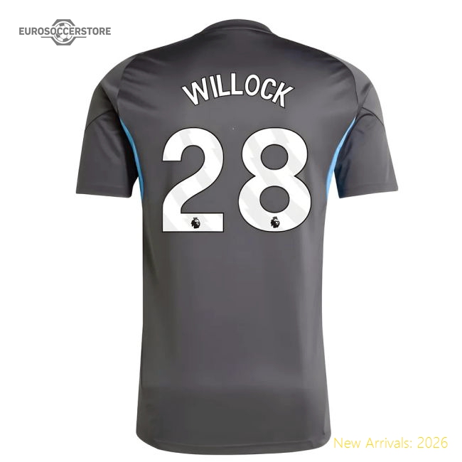 2025-2026 Newcastle Training Shirt (Grey) (Willock 28)-Football Jersey Hub