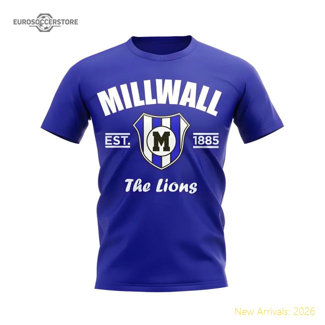 Millwall Established Football T-Shirt (Blue)-Football Jersey Hub