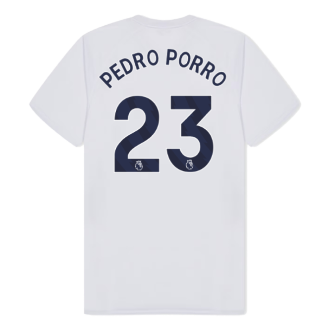Tottenham Hotspur Poly T-shirt (White) (Pedro Porro 23)-Football Jersey Hub