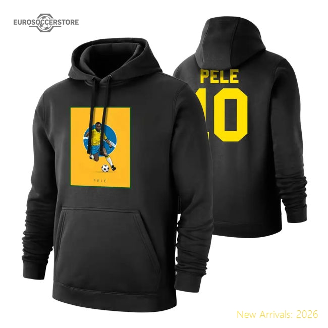 Pele Selecao footer with hood, black-Football Jersey Hub