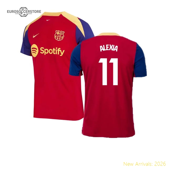 2023-2024 Barcelona Strike Training Shirt (Red) (Alexia 11)-Football Jersey Hub