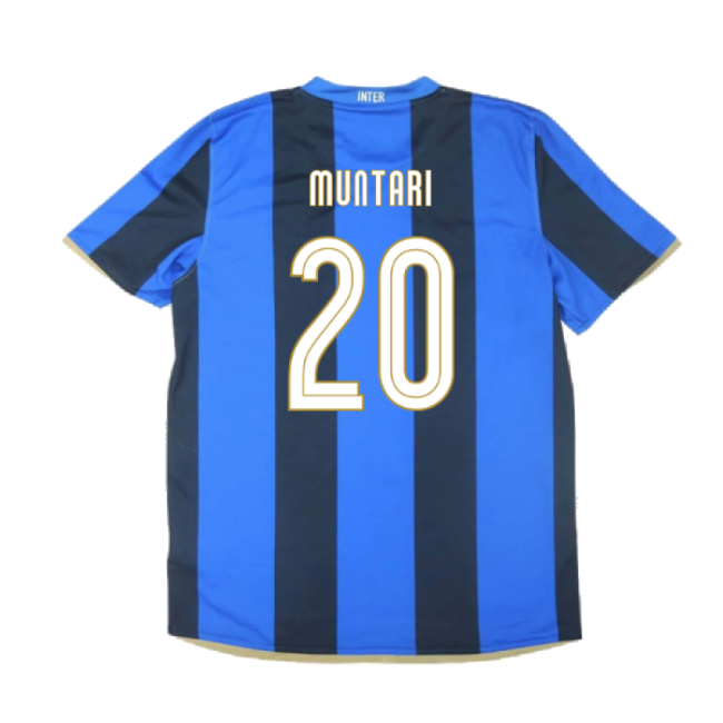 Inter Milan 2008-09 Home Shirt ((Excellent) S) (Muntari 20)-Football Jersey Hub