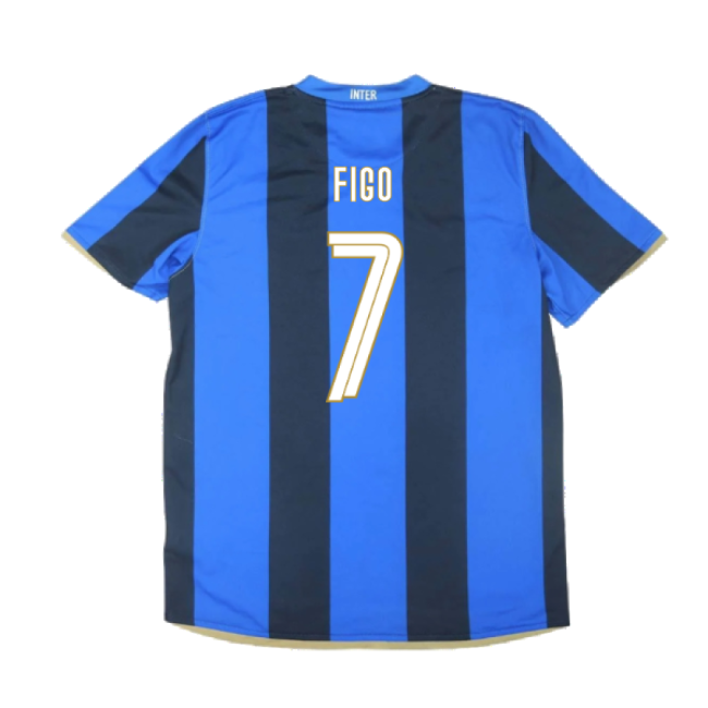 Inter Milan 2008-09 Home Shirt ((Excellent) S) (Figo 7)-Football Jersey Hub