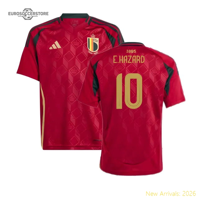2024-2025 Belgium Home Shirt (Kids) (E.Hazard 10)-Football Jersey Hub