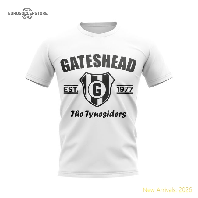Gateshead Established Football T-Shirt (White)-Football Jersey Hub