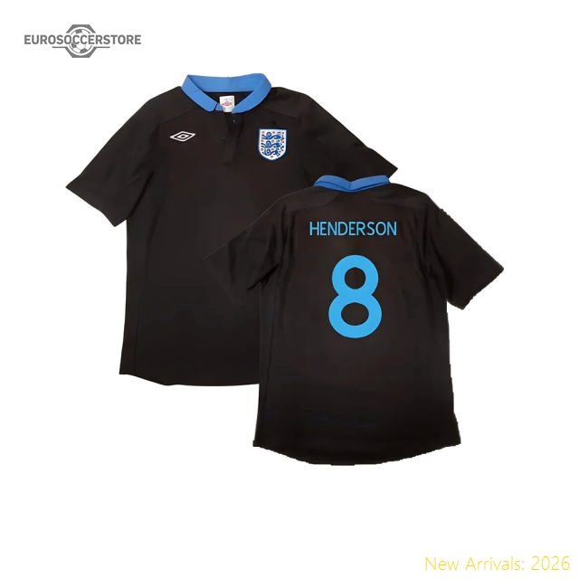 England 2011-12 Away Shirt ((Excellent) L) (HENDERSON 8)-Football Jersey Hub