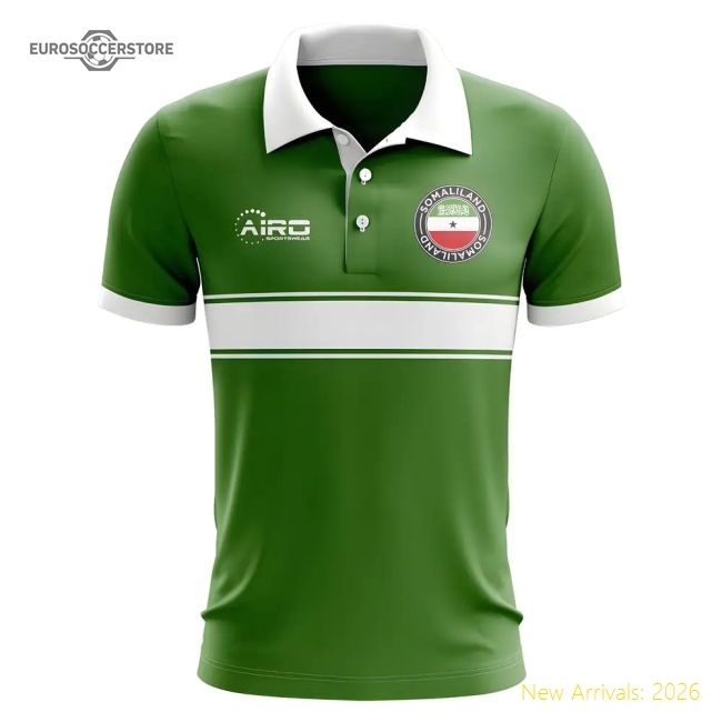 Somaliland Concept Stripe Polo Shirt (Green)-Football Jersey Hub