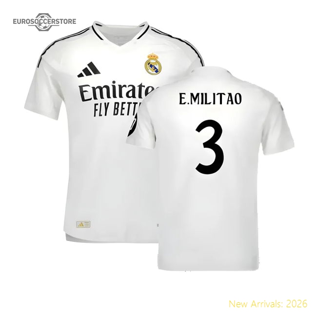 2024-2025 Real Madrid Authentic Home Shirt (E.Militao 3)-Football Jersey Hub