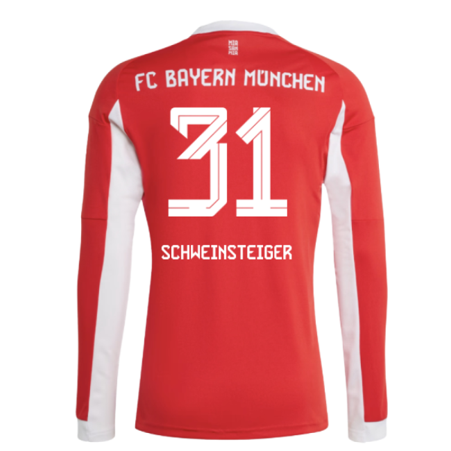 2025-2026 Bayern Munich Long Sleeve Home Shirt (Schweinsteiger 31)-Football Jersey Hub