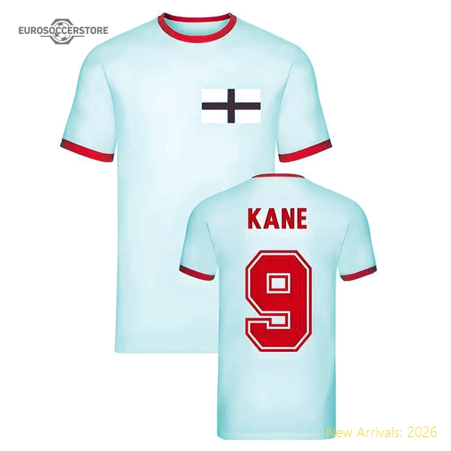 Harry Kane England Ringer Tee (White)-Football Jersey Hub