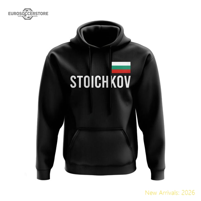 Hristo Stoichkov Bulgaria Name Hoody (Black)-Football Jersey Hub