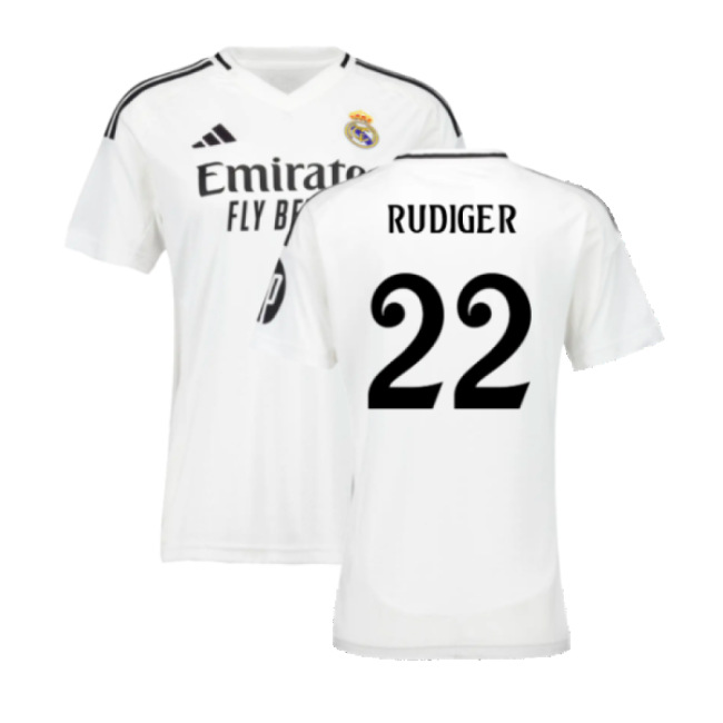 2024-2025 Real Madrid Home Shirt (Womens) (Rudiger 22)-Football Jersey Hub