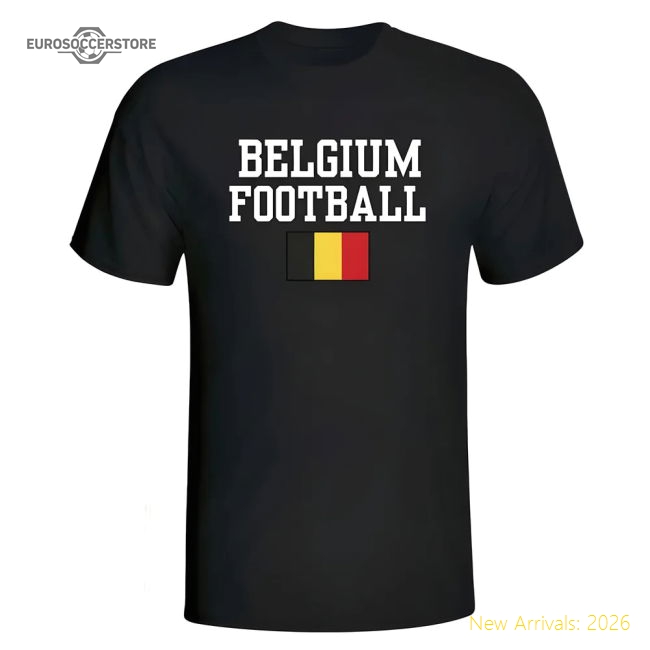 Belgium Football T-Shirt - Black-Football Jersey Hub