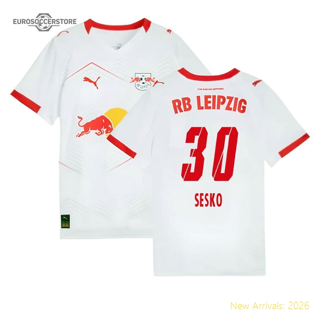 2025-2026 Red Bull Leipzig Home Shirt (Kids) (Sesko 30)-Football Jersey Hub