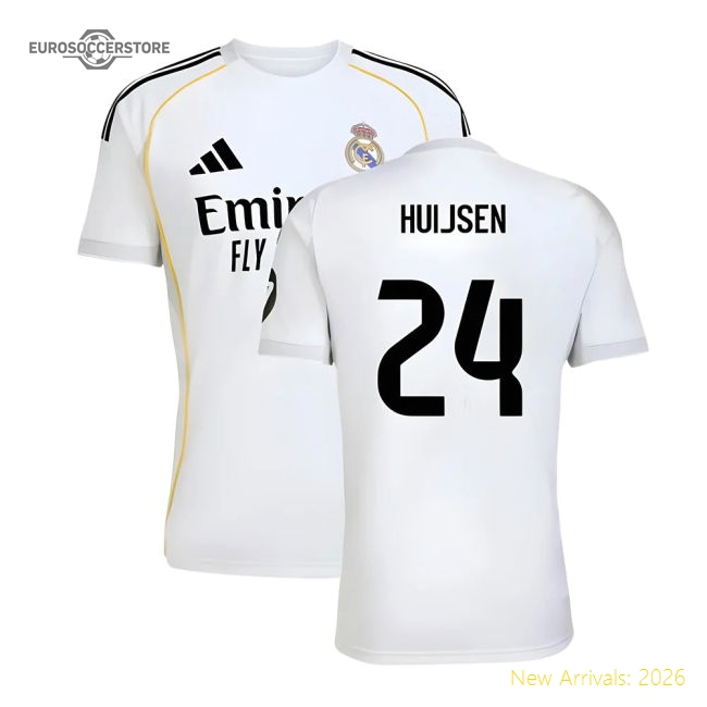 2025-2026 Real Madrid Home Shirt (Huijsen 24)-Football Jersey Hub