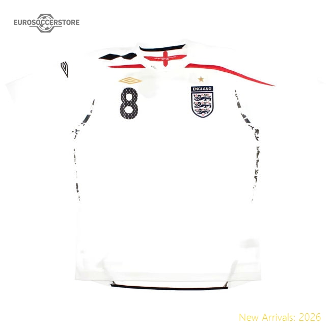 England 2007-09 Home Shirt (XL) Lampard #8 (Fair)-Football Jersey Hub