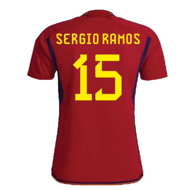 2022-2023 Spain Home Shirt (SERGIO RAMOS 15)-Football Jersey Hub