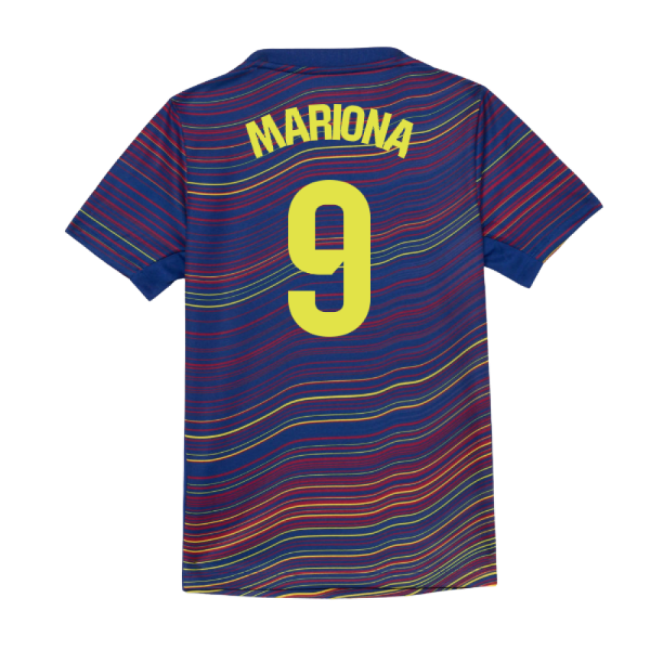 2025-2026 Barcelona Academy Pro Pre Match Shirt (Blue) - Kids (Mariona 9)-Football Jersey Hub