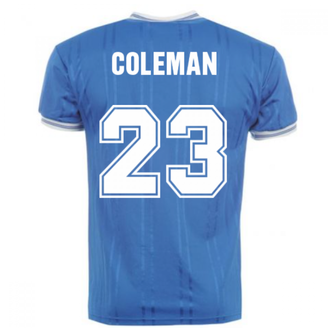Score Draw Everton 1984 Home Shirt (COLEMAN 23)-Football Jersey Hub