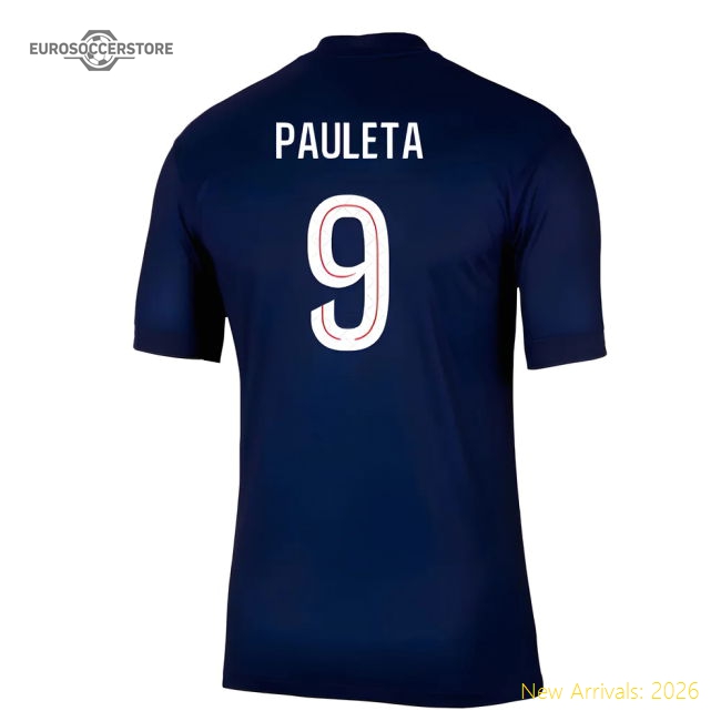 2025-2026 PSG Paris Saint Germain Home Shirt (Pauleta 9)-Football Jersey Hub