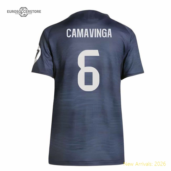 2025-2026 Real Madrid Authentic Away Shirt (Ladies) (Camavinga 6)-Football Jersey Hub