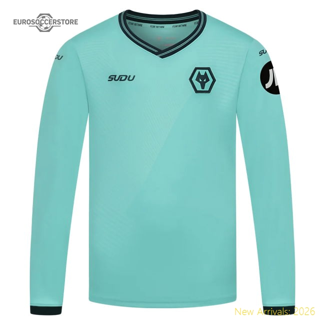 2025-2026 Wolves Long Sleeve Away Shirt (Kids)-Football Jersey Hub