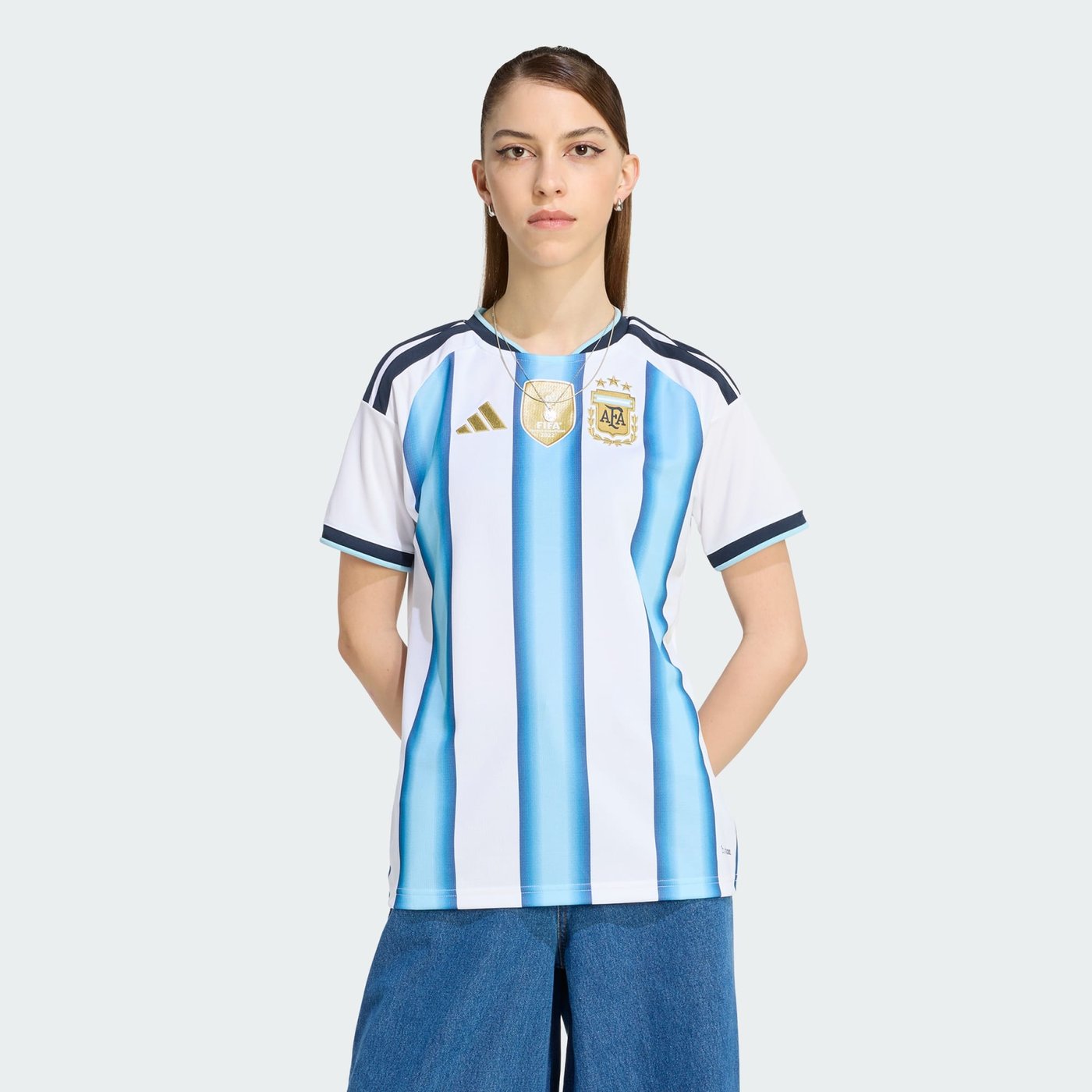 2026/27 Argentina home shirt with Messi 10 printed on the back, women's fit