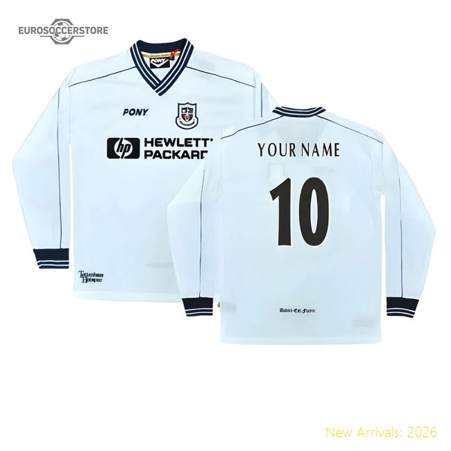 1997-1999 Tottenham Home LS Pony Retro Shirt (Your Name)-Football Jersey Hub