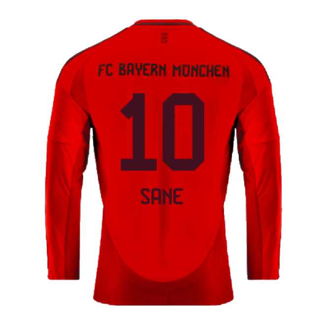 2024-2025 Bayern Munich Long Sleeve Home Shirt (Sane 10)-Football Jersey Hub