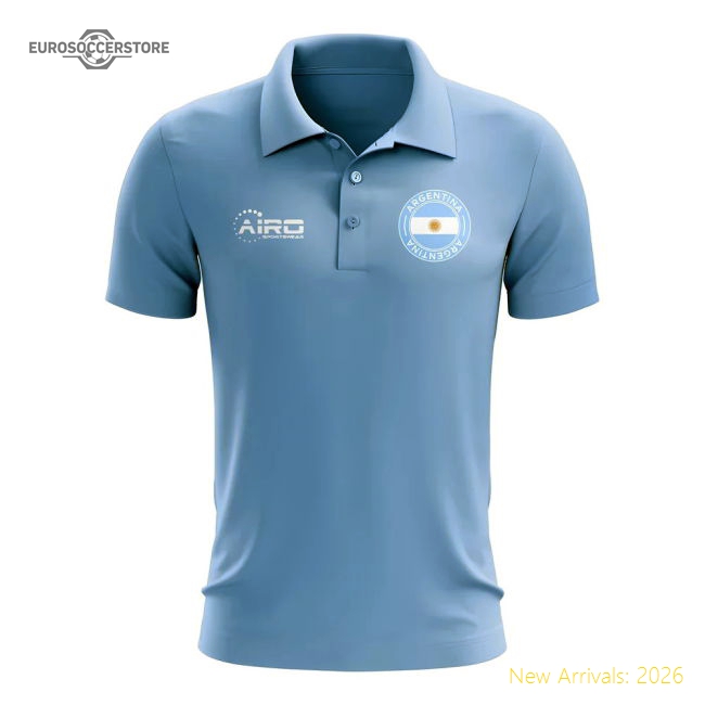 Argentina Football Polo Shirt (Sky)-Football Jersey Hub