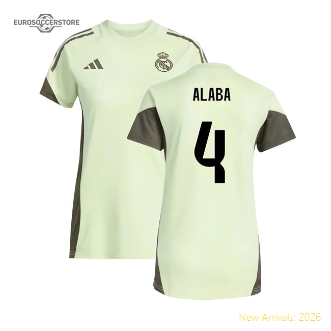 2025-2026 Real Madrid Training Jersey (Almost Lime) - Womens (Alaba 4)-Football Jersey Hub