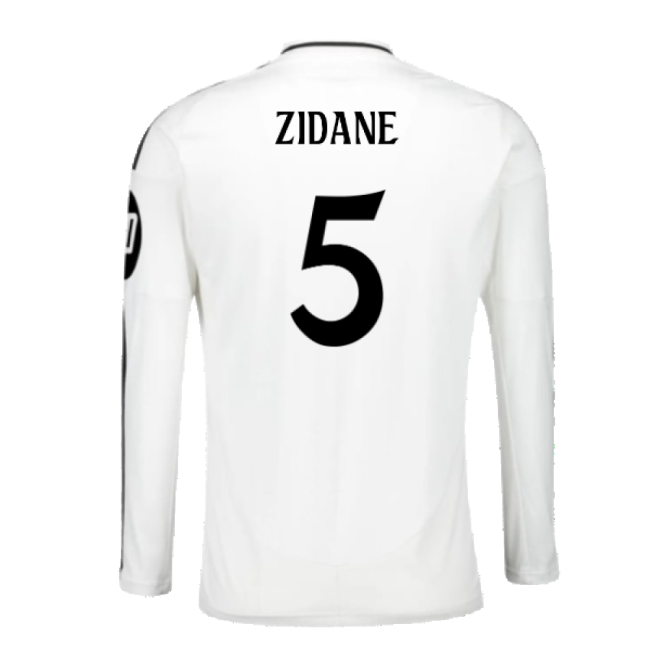2024-2025 Real Madrid Long Sleeve Home Shirt (Zidane 5)-Football Jersey Hub