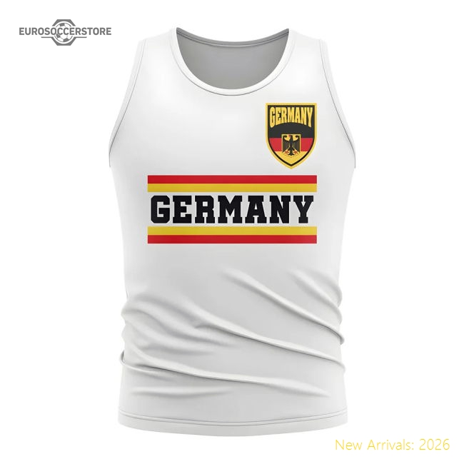 Germany Core Football Country Sleeveless Tee (White)-Football Jersey Hub