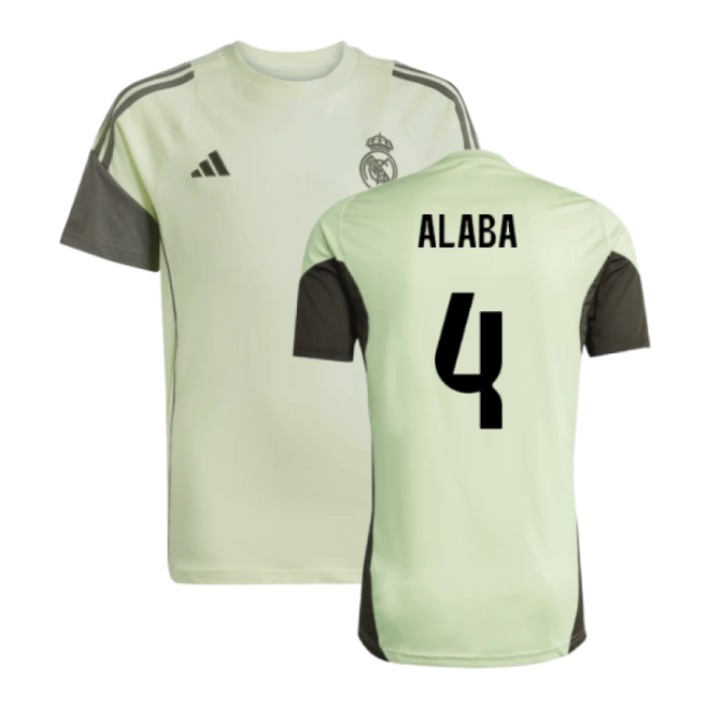 2025-2026 Real Madrid Training Tee (Almost Lime) - Kids (Alaba 4)-Football Jersey Hub