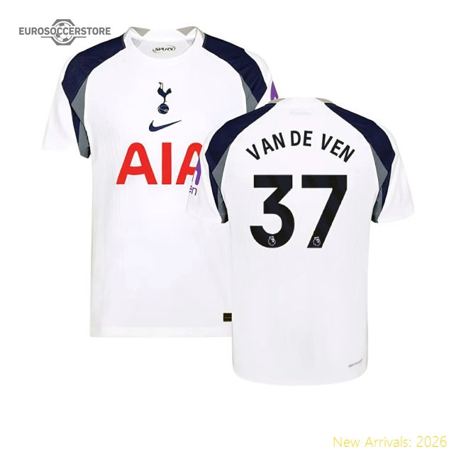 2025-2026 Tottenham Hotspur Authentic Home Shirt (Van De Ven 37)-Football Jersey Hub