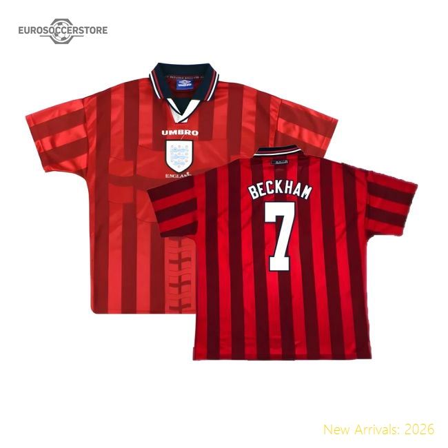 England 1997-99 Away Shirt (Good) (BECKHAM 7)-Football Jersey Hub