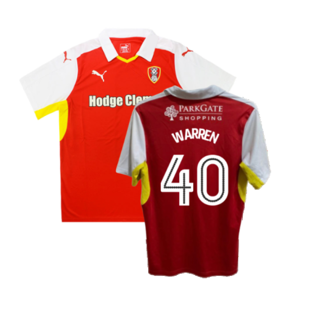 Rotherham 2016-17 Home Shirt ((Good) XL) (Warren 40)-Football Jersey Hub