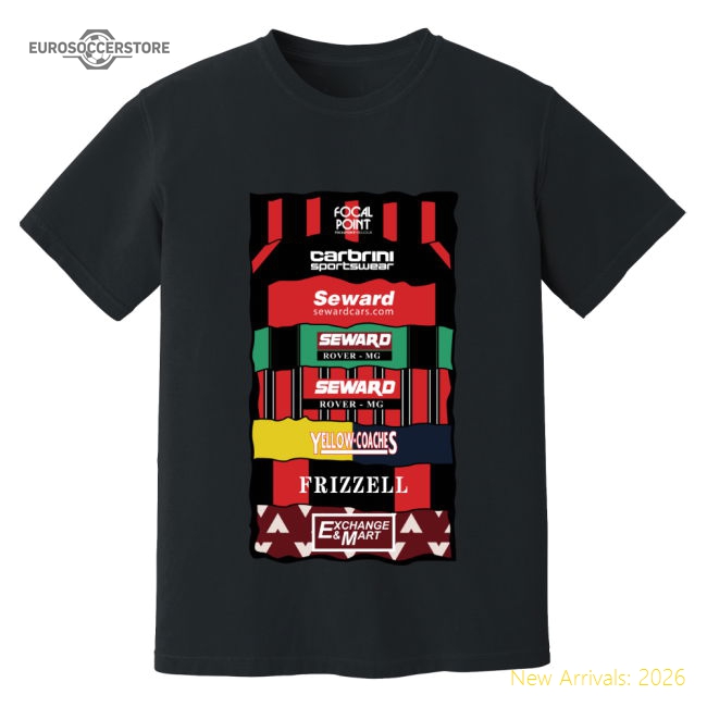 Bournemouth Sponsor History T-Shirt (Black)-Football Jersey Hub