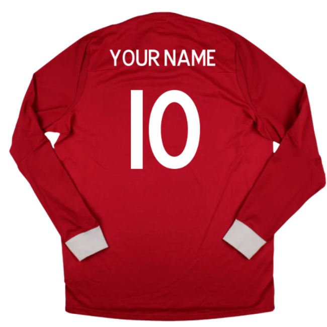 2010-2011 England Long Sleeve Away Shirt (Your Name)-Football Jersey Hub