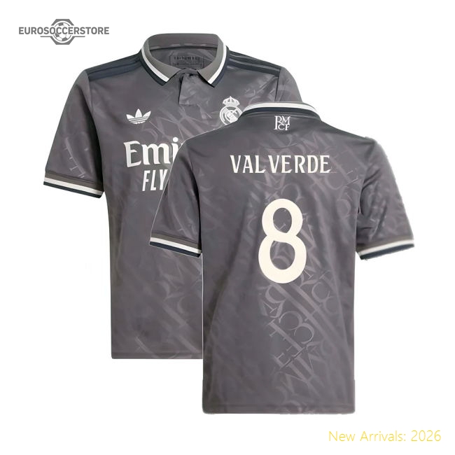2024-2025 Real Madrid Third Shirt (Kids) (Valverde 8)-Football Jersey Hub