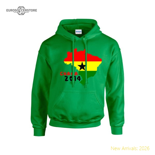Ghana 2014 Country Flag Hoody (green)-Football Jersey Hub