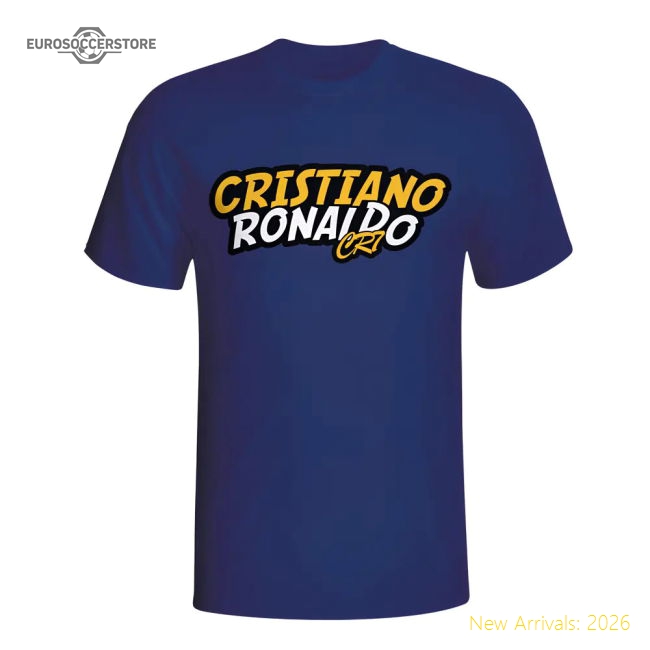 Cristiano Ronaldo Comic Book T-shirt (navy) - Kids-Football Jersey Hub