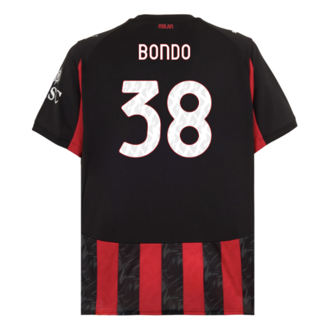 2025-2026 AC Milan Home Shirt (Bondo 38)-Football Jersey Hub