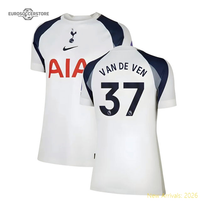 2025-2026 Tottenham Home Shirt (Womens) (Van De Ven 37)-Football Jersey Hub