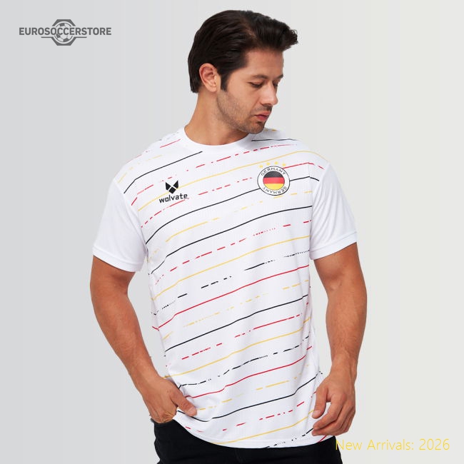 Germany Legacy Football Jersey Striped (Wolvate) Adult Short Sleeve-Football Jersey Hub