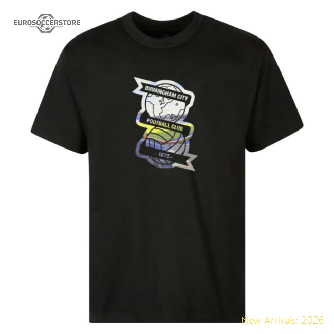 2025-2026 Birmingham City Stadium Crest T-shirt (Black) (Your Name)-Football Jersey Hub