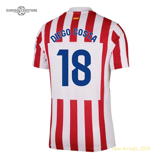 2025-2026 Atletico Madrid Home Authentic Shirt (Diego Costa 18)-Football Jersey Hub