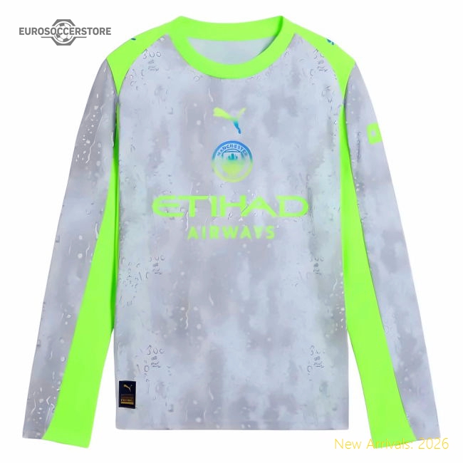 2025-2026 Man City Long Sleeve Third Shirt (Kids)-Football Jersey Hub
