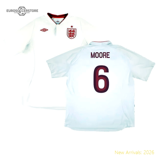 England 2012-13 Home Shirt (Good) (Moore 6)-Football Jersey Hub
